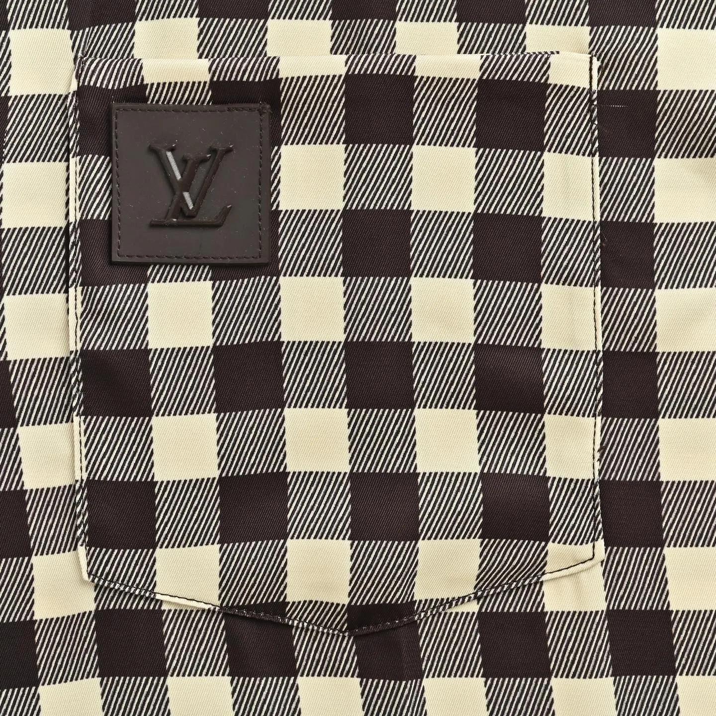 Louis Vuitton/Louis Vuitton pocket logo checkerboard short-sleeved shirt